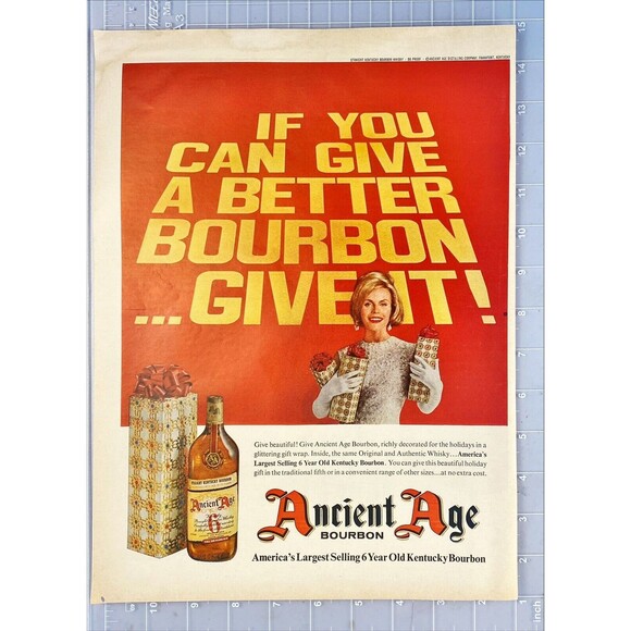 Ancient Age Bourbon America's Largest Selling 6 Yr Bourbon Vintage Print Ad 1963 - Picture 2 of 3